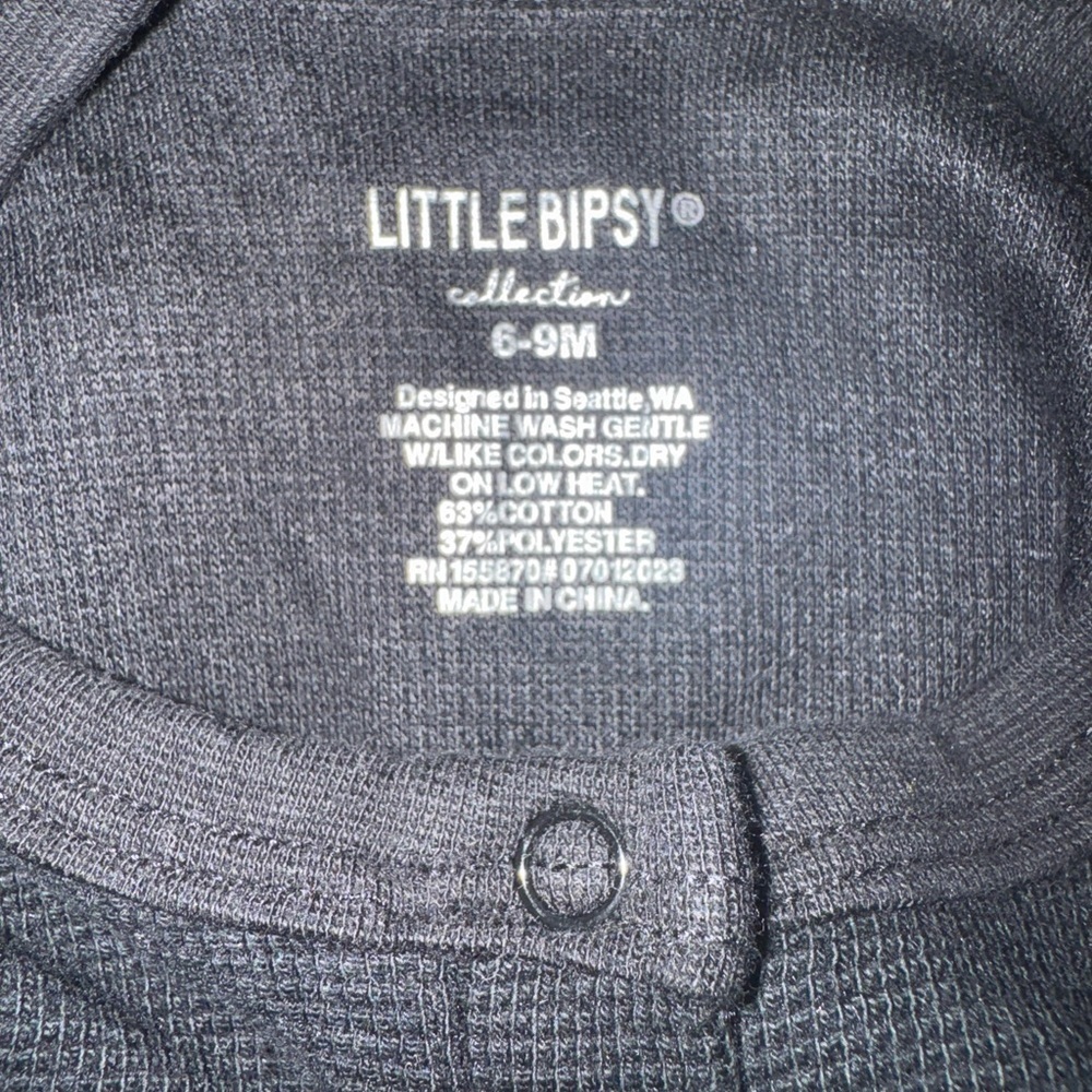 LITTLE BIPSY Black Kids Waffle One Piece NWOT - Picture 3 of 6